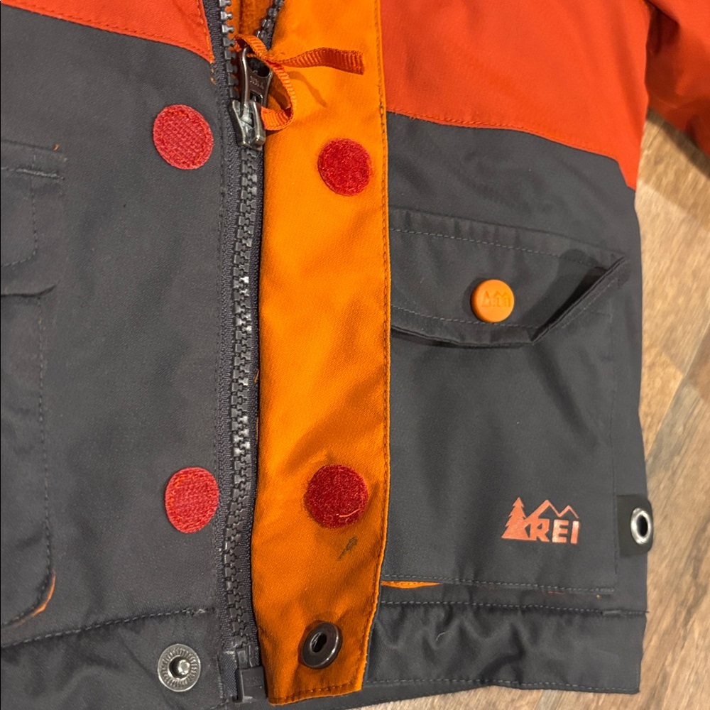 REI Orange and Dark Gray Hooded Jacket - Picture 4 of 4